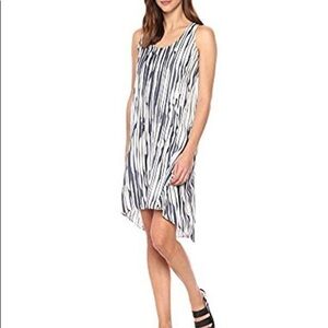 Theory Broken Stripe Twill Silk Dress